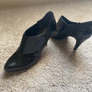 Black short boot heel